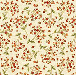 Autumn Forest -Berry Sprig - Cream- QT Fabrics