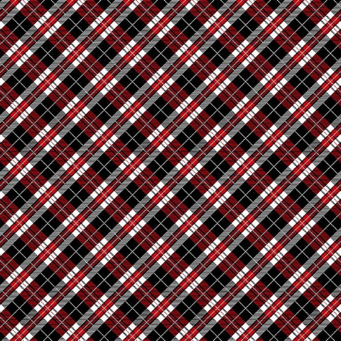 cotton fabric Black and red tartan plaid - Gnome for the Holidays - Timeless Treasures - CD1368