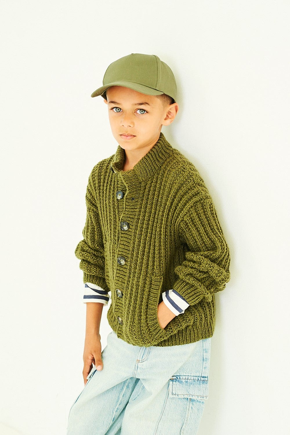 Boys cardigan knitting pattern - Stylecraft 10193