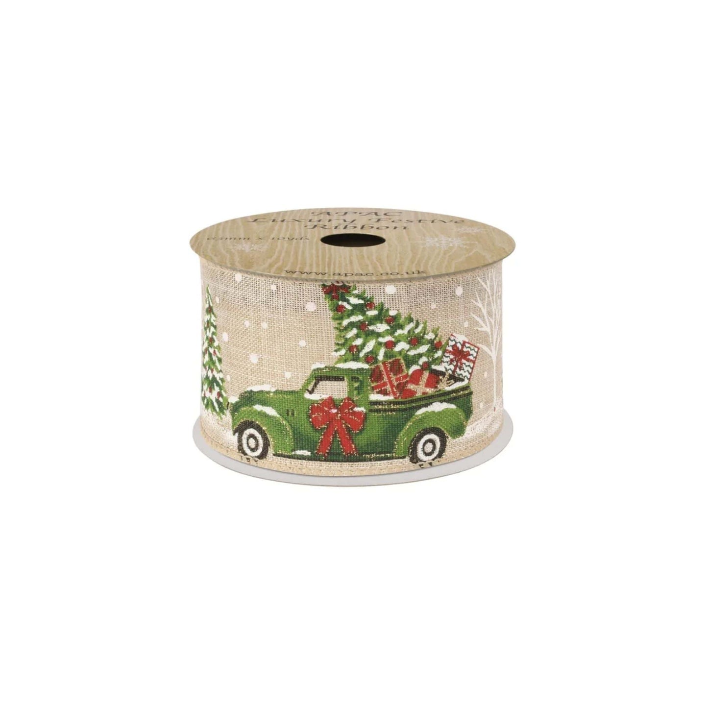 hessian ribbon Christmas Tree Hessian Ribbon - 63mm