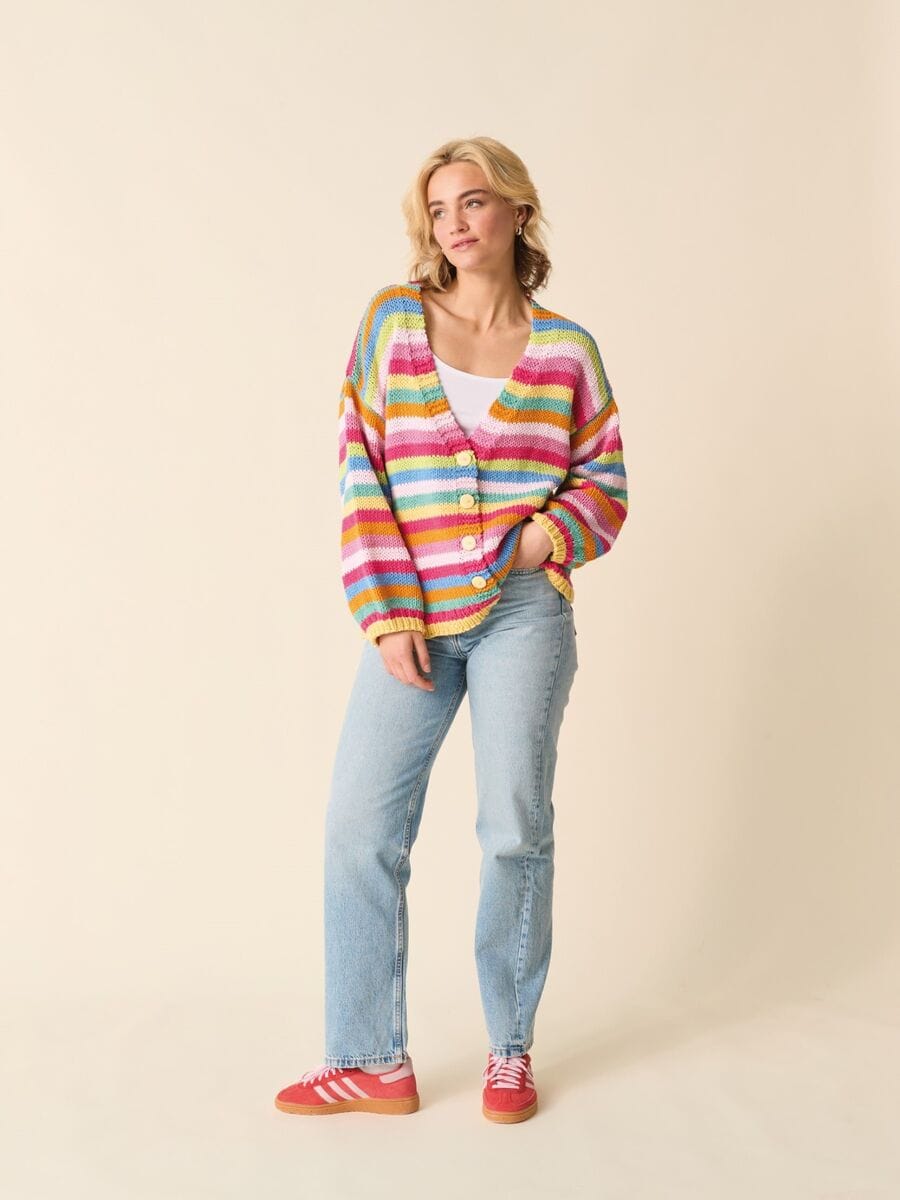 knitting-pattern Cult stripe cardigan knitting pattern in SIRDAR STORIES CHUNKY - Sirdar 10877