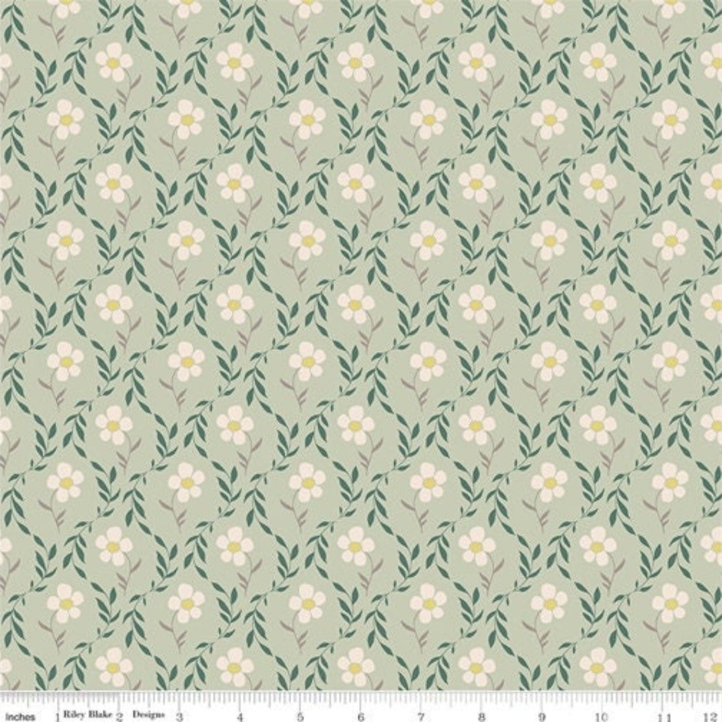 Fabric Deers on Light Green fabric quilting cotton fabric - Harmony by Riley Blake