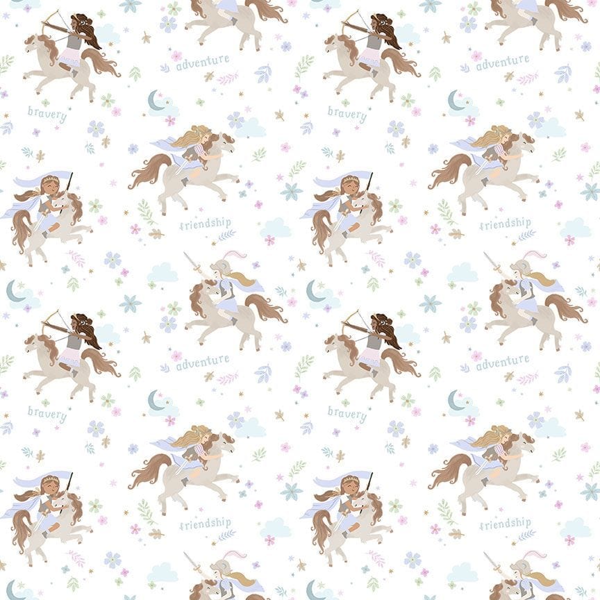 cotton fabric Fairy tale horses stampede - Rebel Knights - Dear Stella