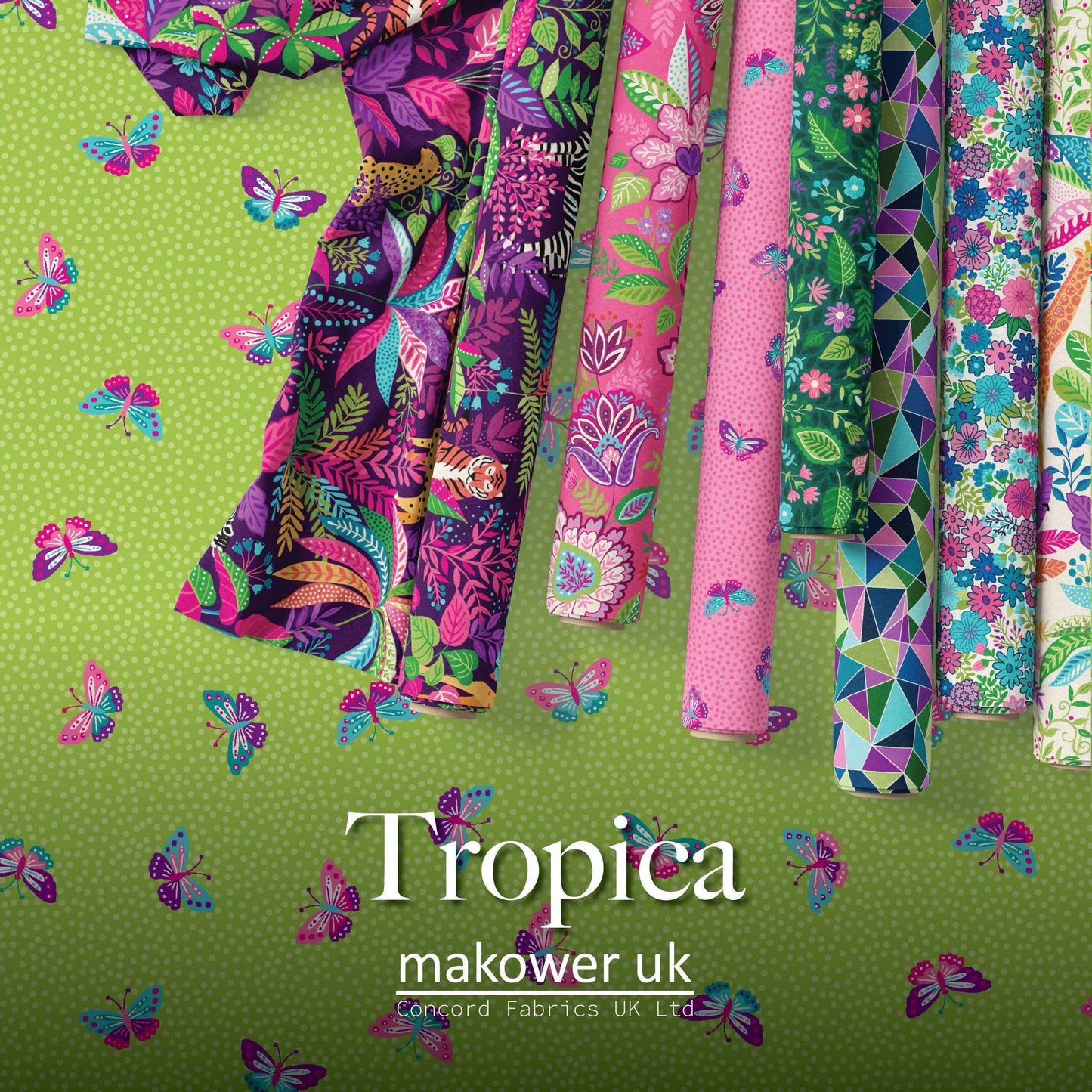 cotton fabric Fat Quarter Bundle x 25 - Tropica - Makower