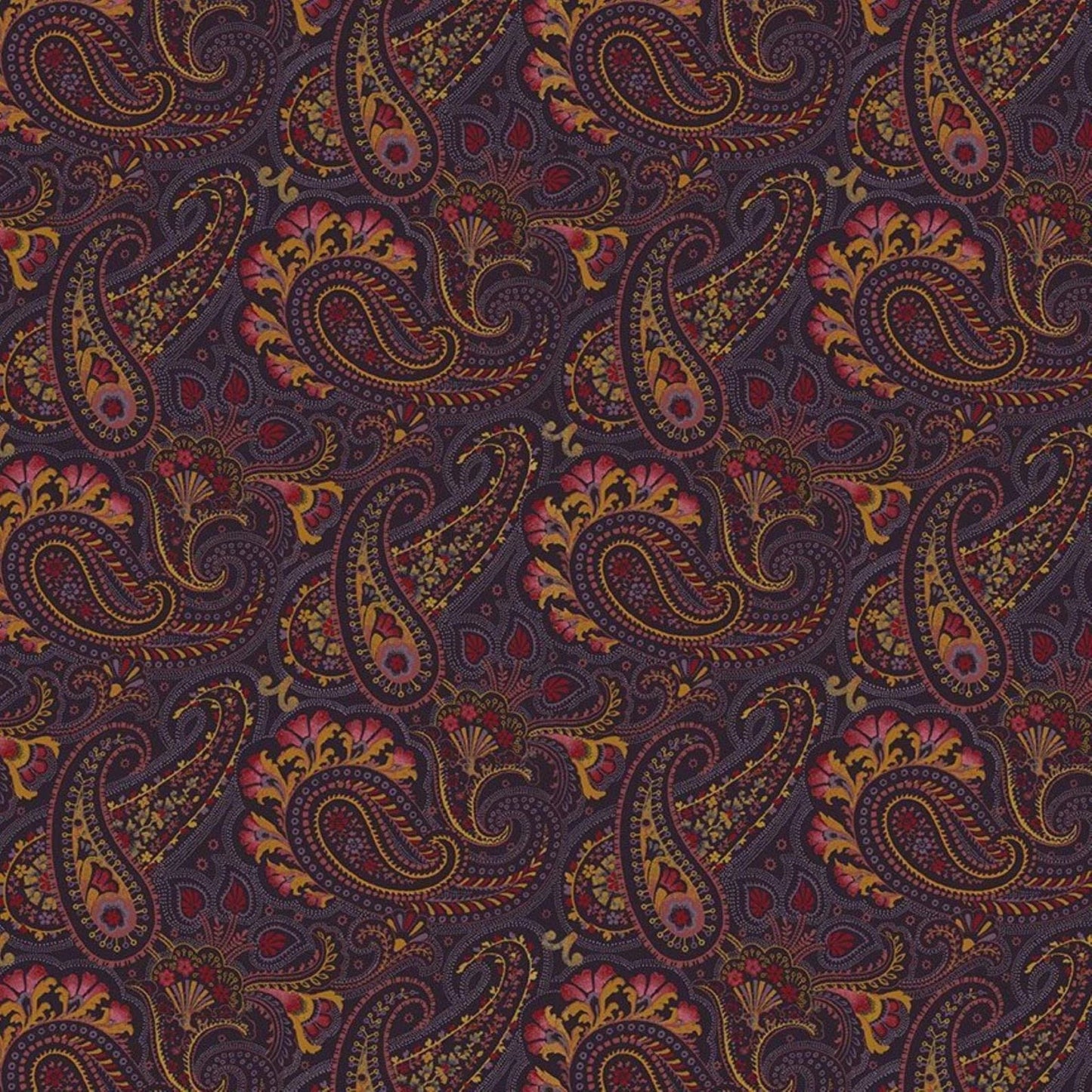 Fabric Floral pansies on cotton - Laurel - Timeless Treasures