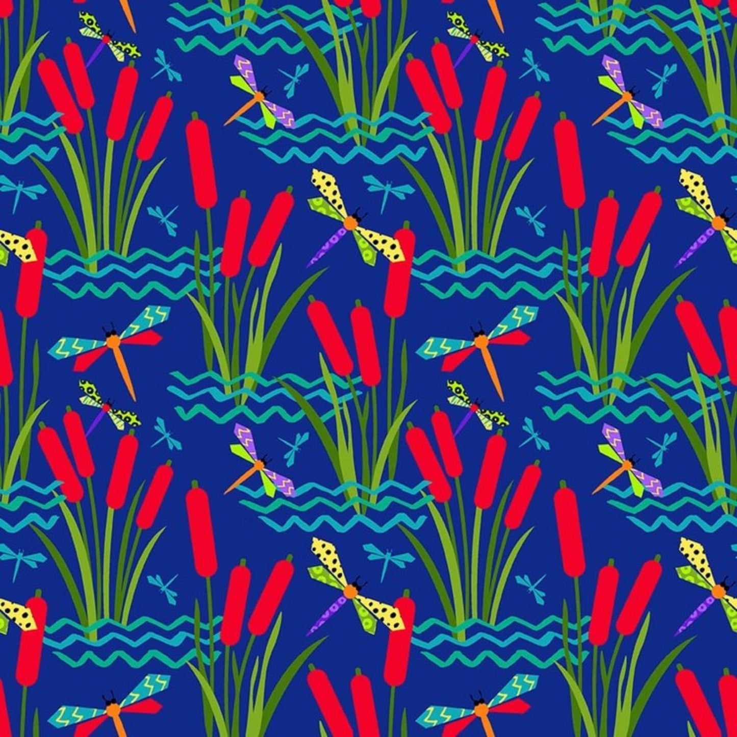fabric Frogs on pale blue cotton - Pond Life - Blank Quilting