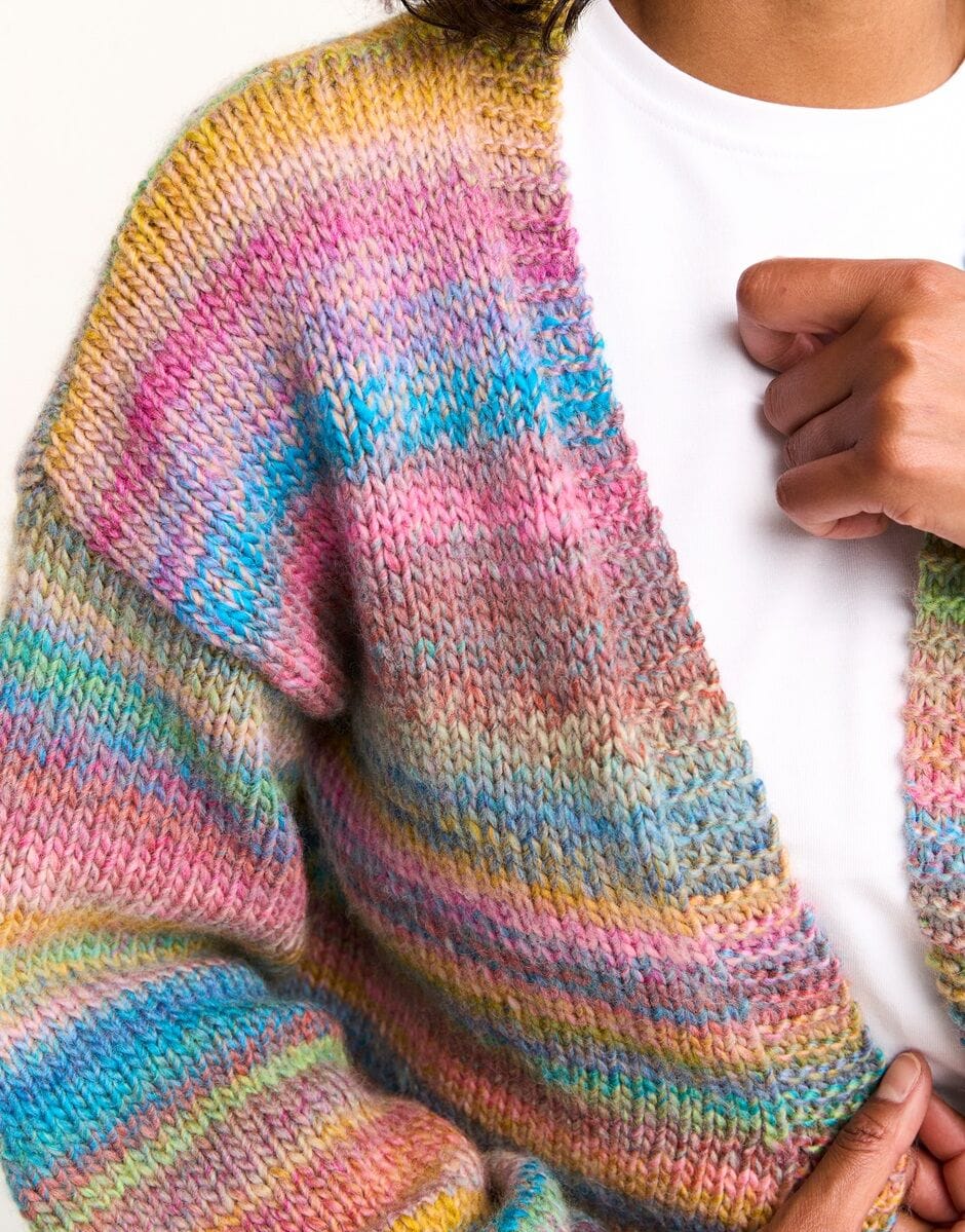 knitting pattern Healing crystal cardigan knitting pattern in JEWELSPUN WITH WOOL CHUNKY- Sirdar 10801