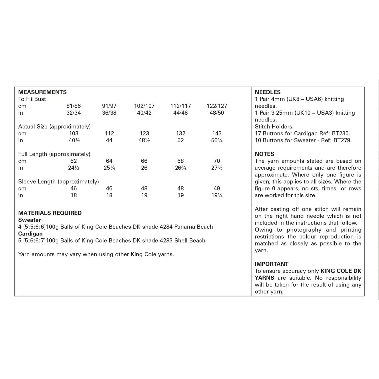 knitting pattern King Cole DK jumper pattern 5732