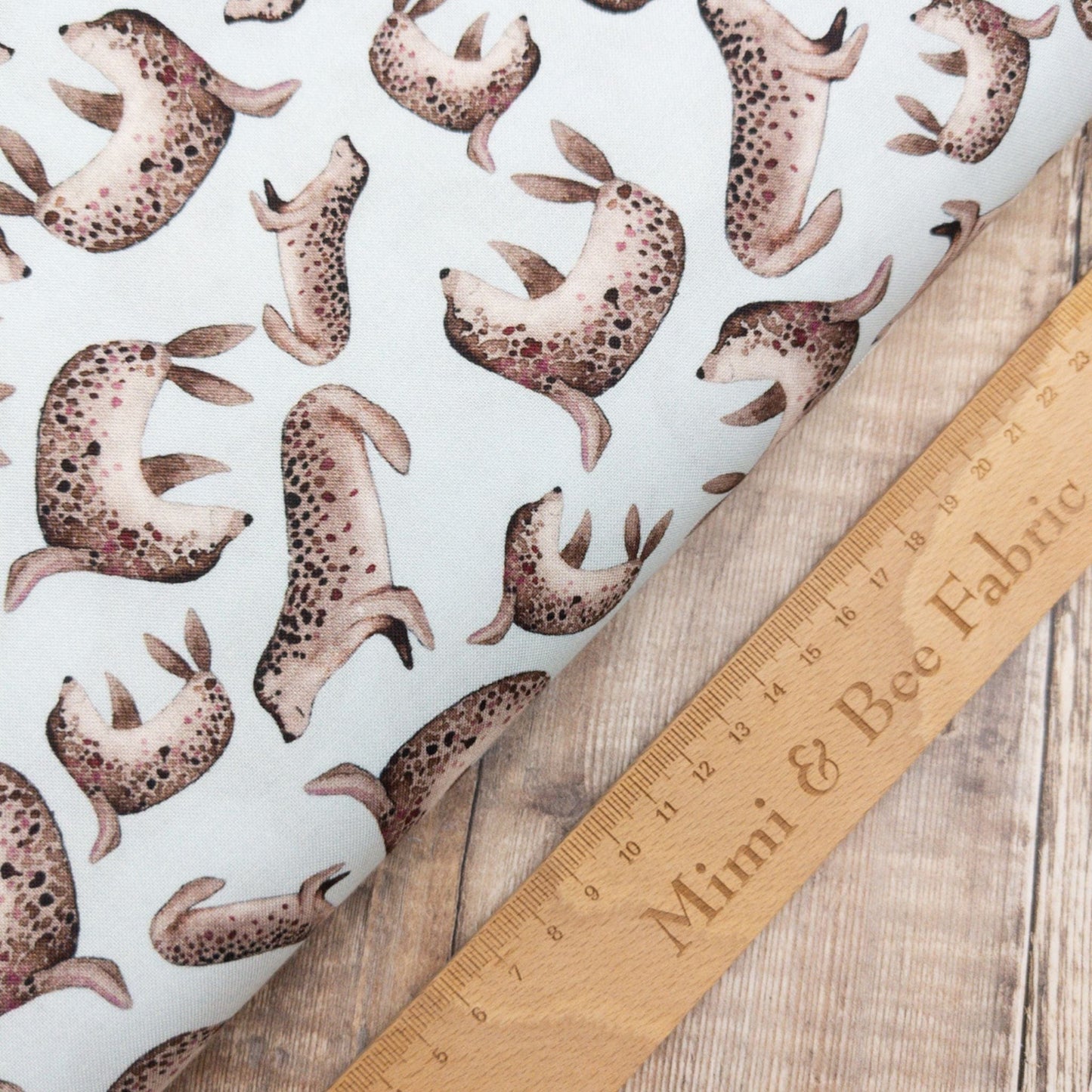 Fabric Seals on blue cotton - Nature - Timeless Treasures