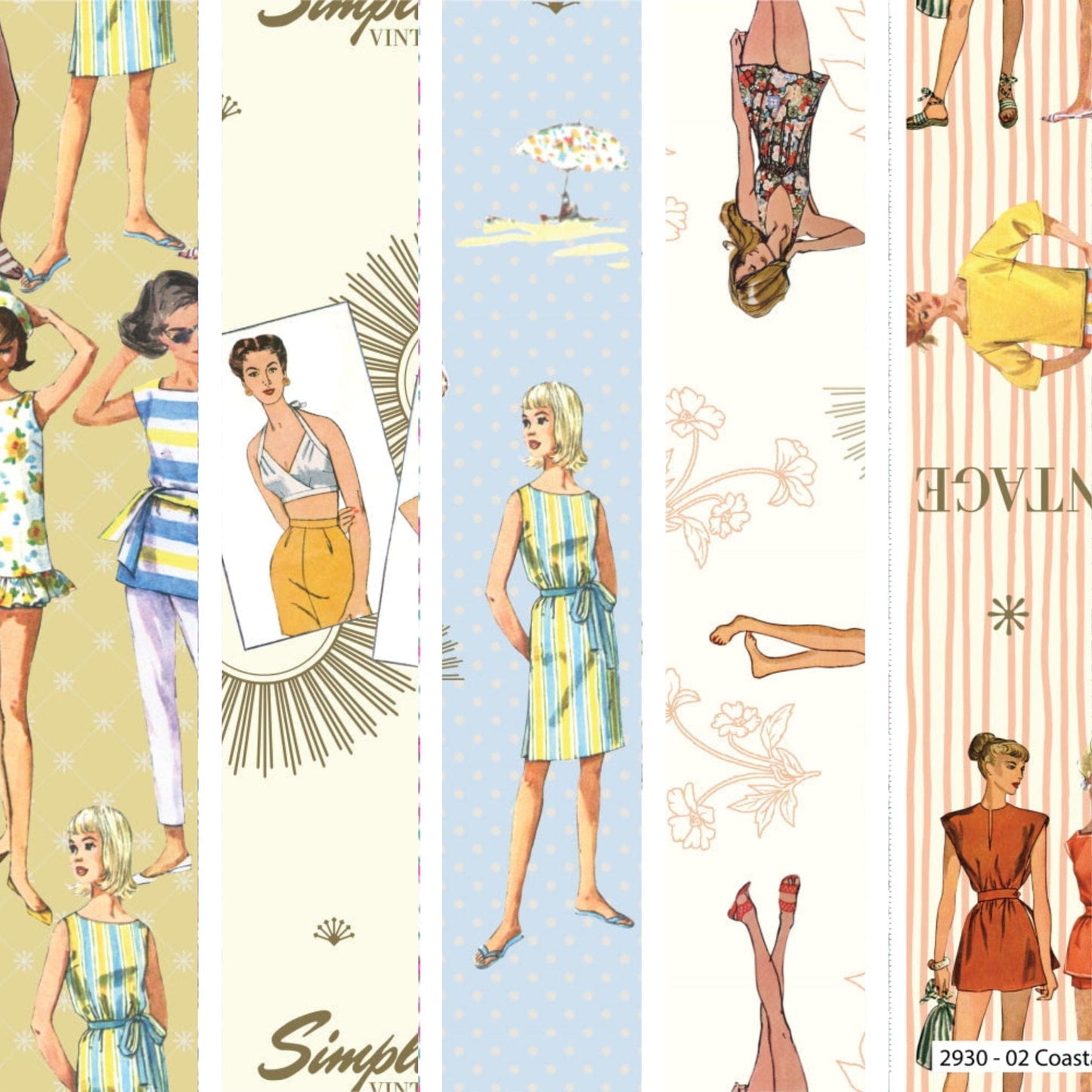 Fabric Simplicity fat quarter bundle - Beach Outfits - Craft Cotton Co