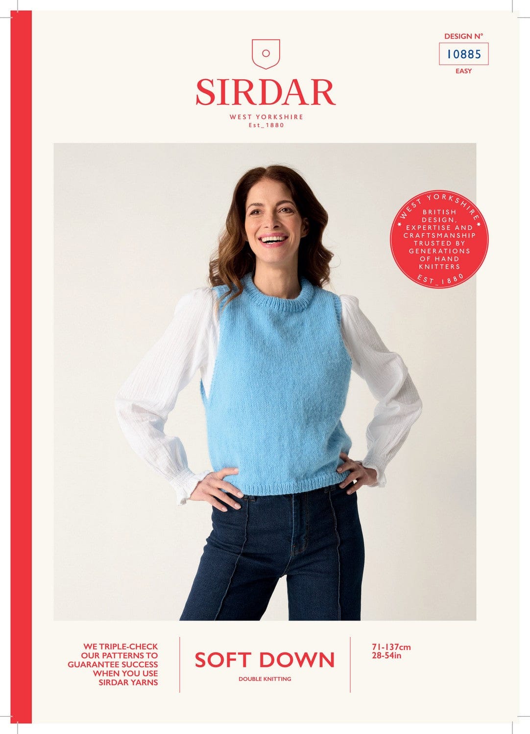 knitting pattern Sirdar Soft Down Lofty Layer Vest 10885 Knitting Pattern