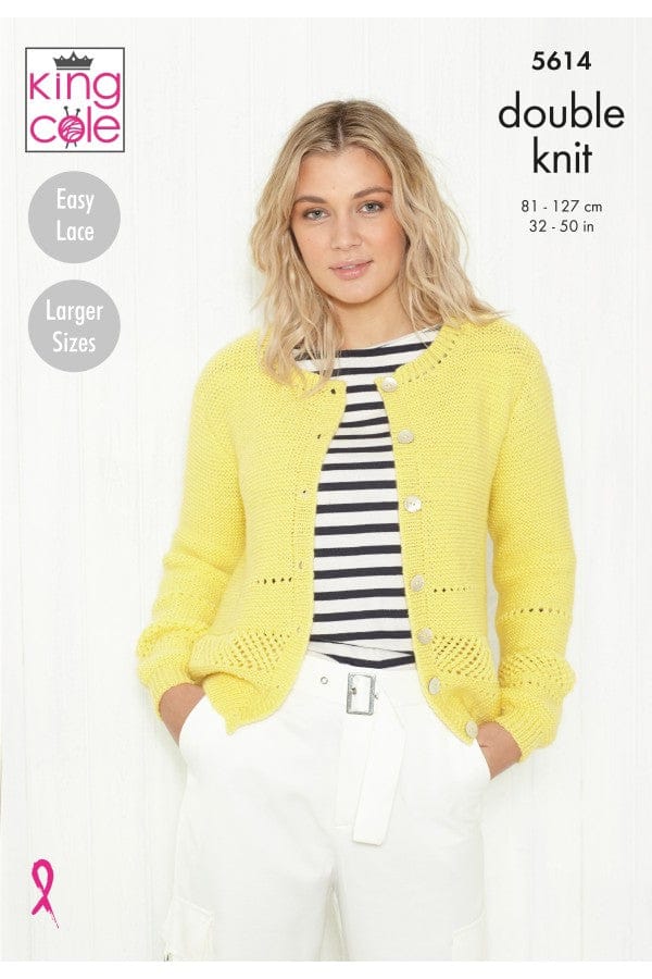 Sweater and Cardigan knitting pattern Double Knit - King Cole 5614