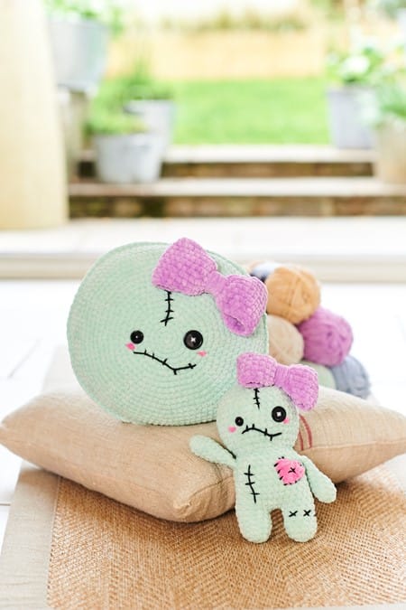 Voodoo Doll Plushie and Cushion crochet pattern in chunky - Stylecraft 10245