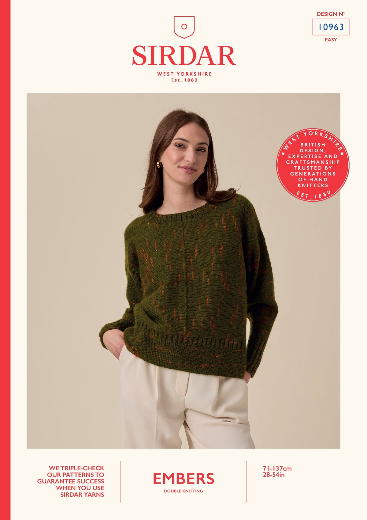 Women's Jumper knitting pattern DK - Sirdar 10963