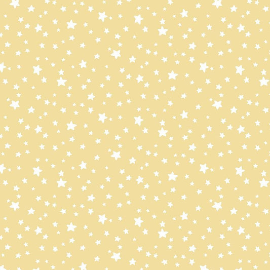brushed cotton fabric Yellow Stars - Popcorn - Wild One - Dear Stella