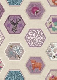 Fabric Celtic Knots on dark cream cotton fabric - Lewis & Irene