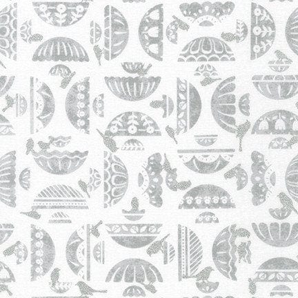 Fabric Dove grey birds cotton fabric - 'Songbird' by Robert Kaufman