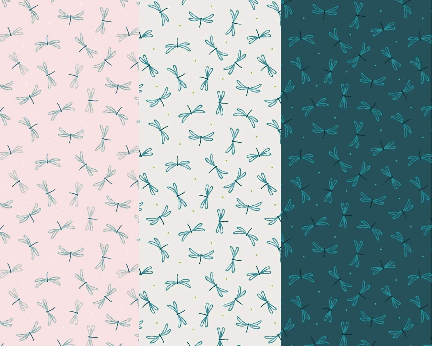 Fabric Dragonflies on cream fabric - On the Lake - Lewis & Irene