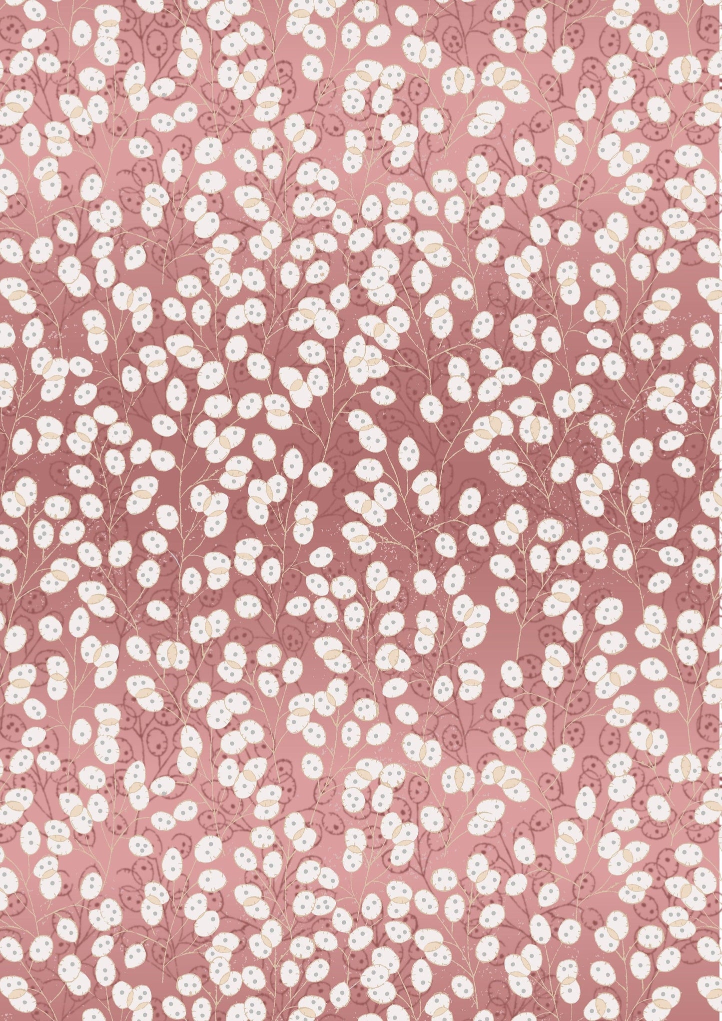 Fabric Honesty soft red silver metallic quilters cotton - Fairy Clocks by Lewis & Irene