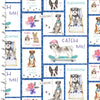 Dogs and quotes on a patchwork style cotton fabric - A Dogs Life by 3 Wishes