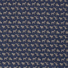 Zebras on dark blue cotton fabric