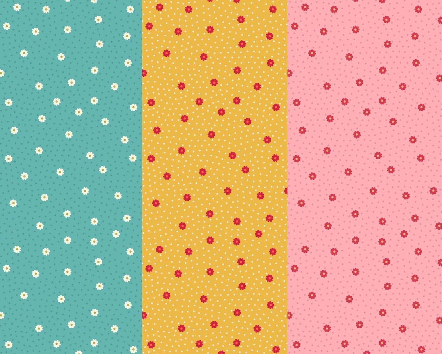 Fabric Pink Flowers on Black 100% cotton fabric - Little Matryoshka by Lewis & Irene