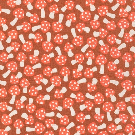 Fabric Red toadstool on red cotton fabric - Paintbox by Robert Kaufman