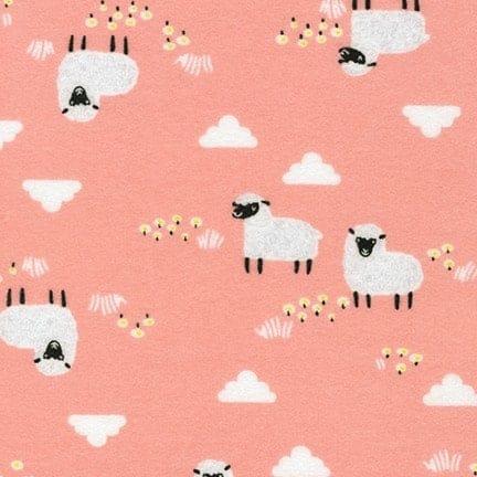 Fabric Sheep on blue brushed cotton fabric - Hello Sleepy by Robert Kaufman