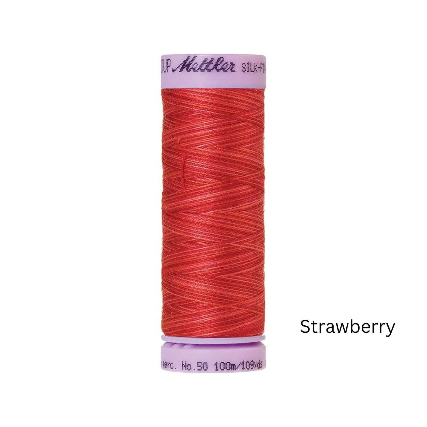 Thread & Floss Strawberry Silk Thread Finish Multi Colour Cot 50 100m - 9848 Mettler