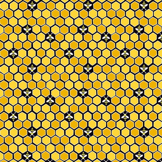 Fabric Sunflowers and bee panel by Makower - 2/9985 KL