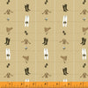 Jodpurs, saddles and riding boots in stripes vertically down a tan cotton fabric - West Hill by Windham Fabrics