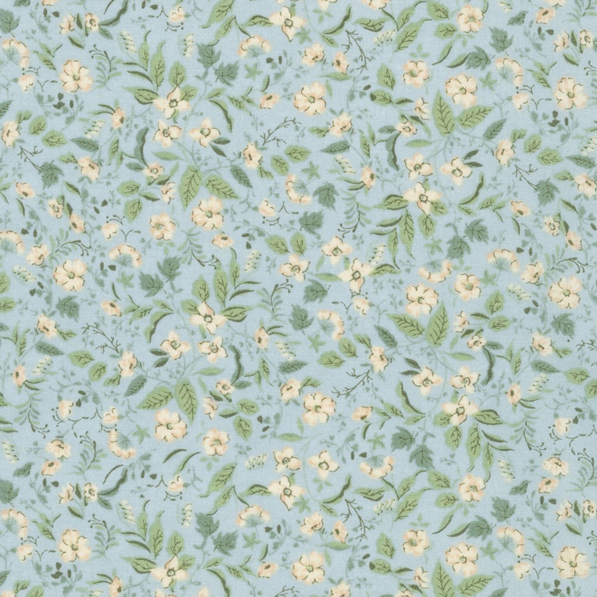 Misty blue cotton lawn - Sweet Flower by Sevenberry
