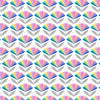 Pastel rainbow retro flower on white cotton fabric - Over the rainbow by Lewis and Irene