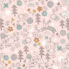 Rabbits and Bears on blush pink cotton fabric - Bella Bunny & Bear by Lewis & Irene