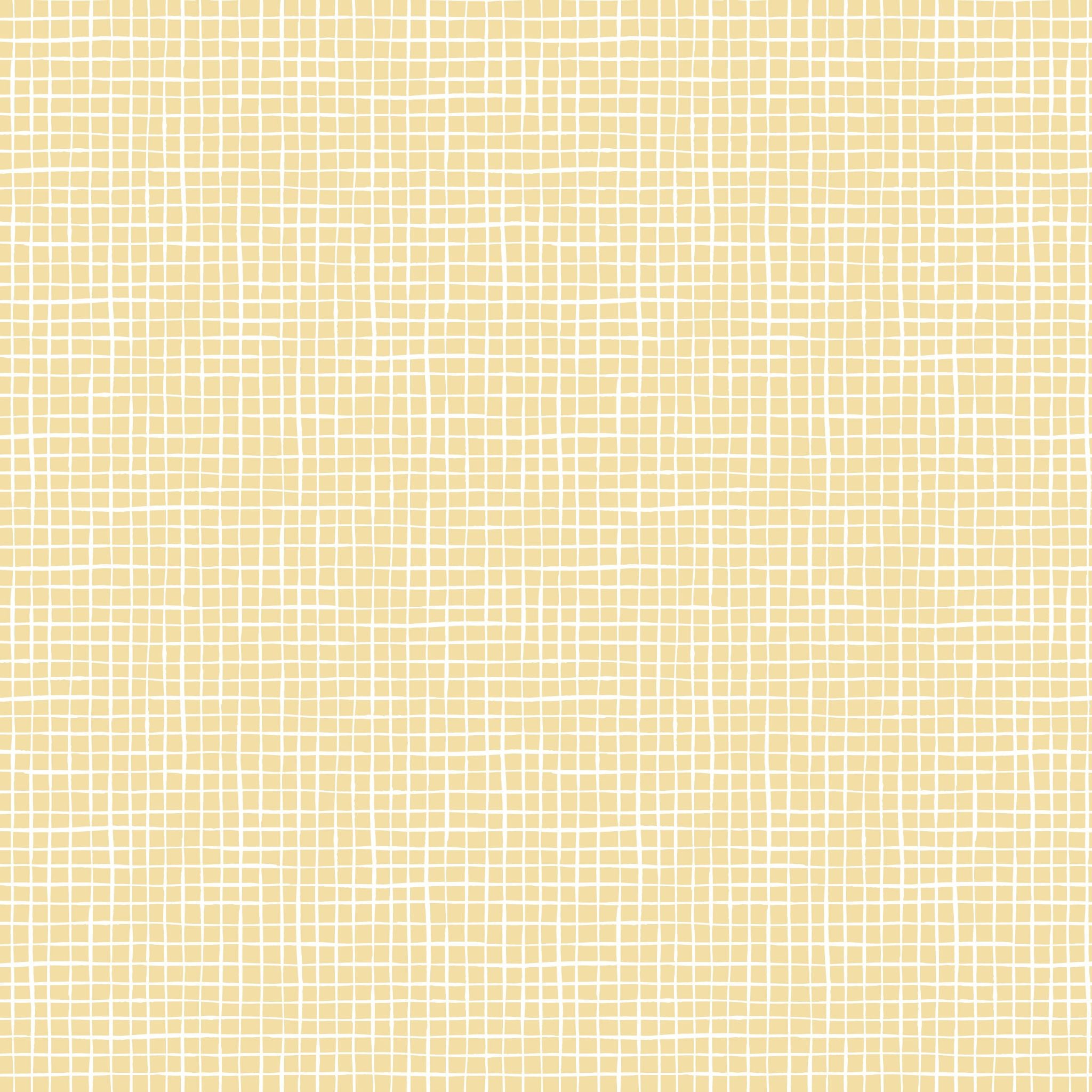 White checks on Yellow 100% cotton fabric - Bella Bunny & Bear by Lewis & Irene