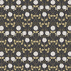 Clover on natural with gold metallic cotton fabric - Honey Bee by Lewis & Irene A653.1