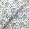 fabric Pima cotton lawn with blue trees on cream