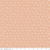 White silhouette bees on coral pink cotton fabric - Harmony by Riley Blake 