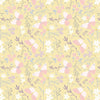 Butterflies and flowers on soft yelow cotton fabric - Heart of Summer by Lewis and Irene