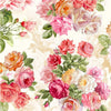 Load image into Gallery viewer, Pink roses on natural striped cotton fabric-Timeless-Treasures-CD1724