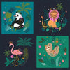 Jungle animals on black cotton - Jungle Luxe - Dashwood Studio