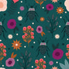 Foliage on grey cotton fabric - Night and Day - Dashwood Studio