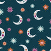 Navy moon and stars cotton fabric - Night and Day - Dashwood Studio