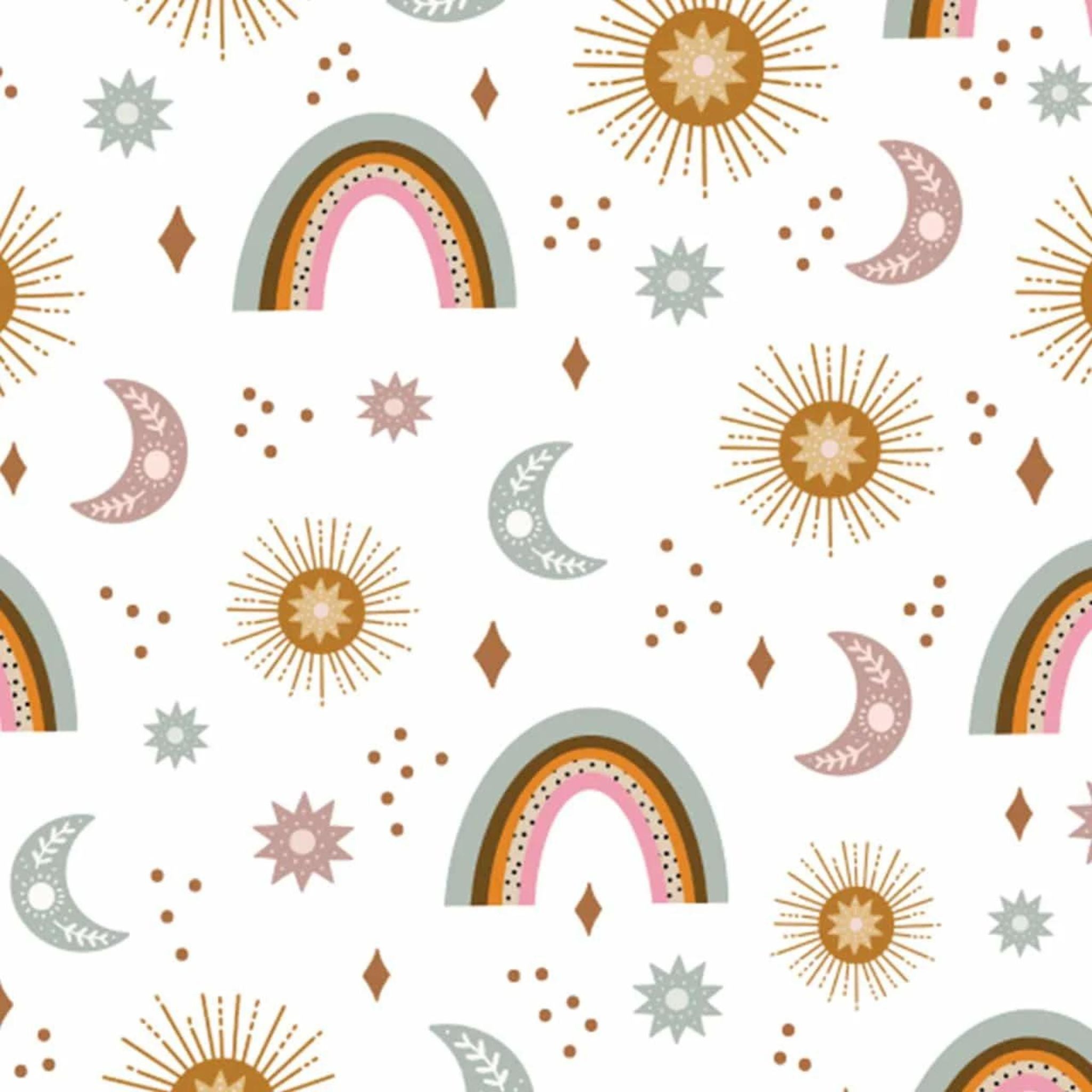 Navy moon and stars cotton fabric - Night and Day - Dashwood Studio