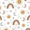 Navy moon and stars cotton fabric - Night and Day - Dashwood Studio