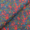 Cotton lawn fabric with red and blue flowers - Peter Horton
