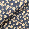 navy cotton lawn dressmaking fabric with cream flowers - Peter Horton