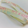10mm Baby shower ribbon with Its a girl or its a boy printed on it