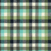 Green, turquoise, cream, black checked flannel cotton fabric - Robert Kaufman