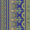 Egyptian inspired shapes on a royal blue striped fabric - Ancient Beauty by Robert Kaufman